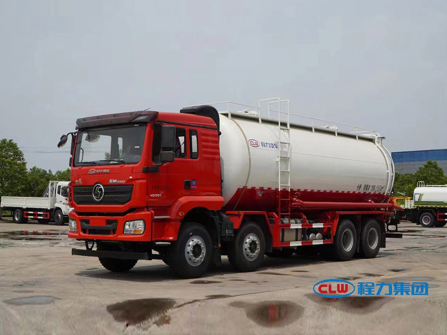 國六陜汽德龍前四后八低密度粉粒物料運輸車